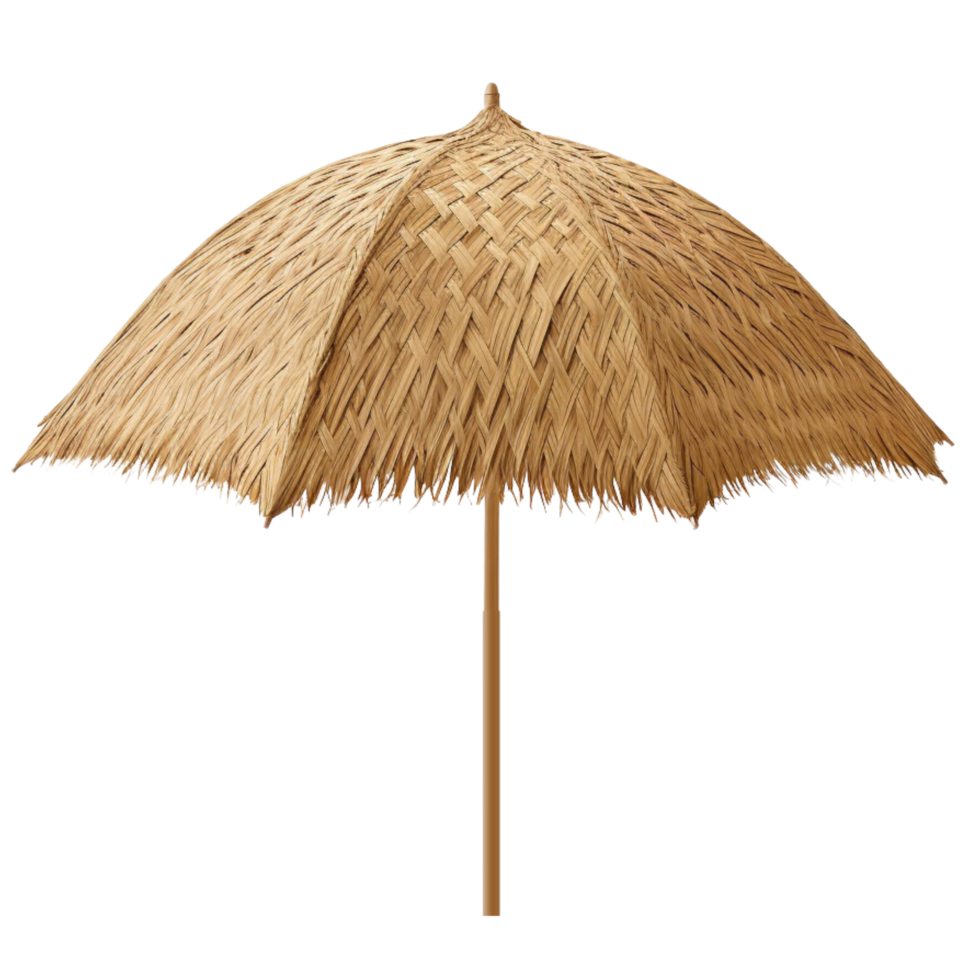 AI generated Straw beach umbrella clip art png