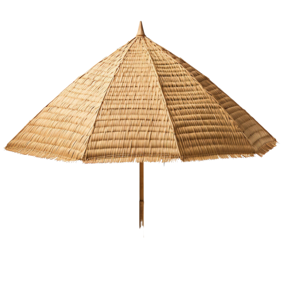 AI generated Straw beach umbrella clip art png