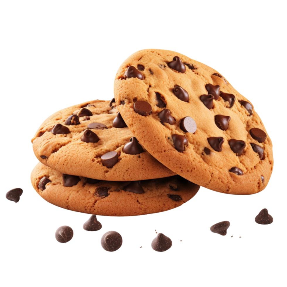 AI generated Cookies with chocolate chips clip art png