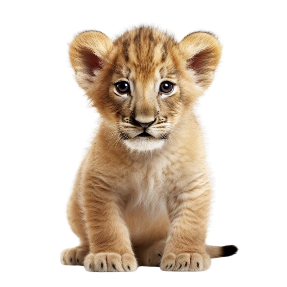 AI generated Cute baby lion clip art png