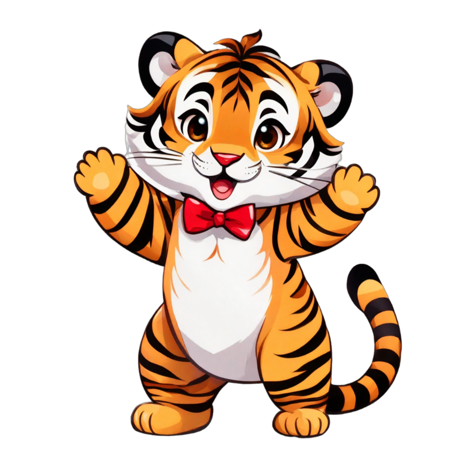 AI generated Minimal cute tiger cartoon characters isolated on ...