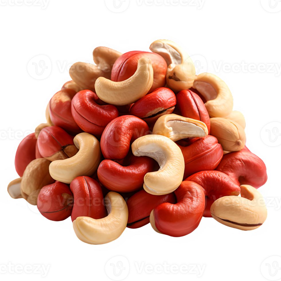 AI generated cashew nut isolated on transparent background ,generative ai png