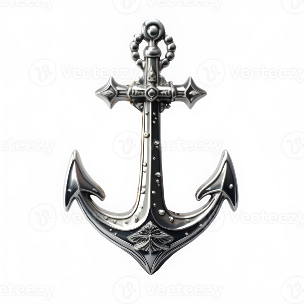 AI generated metallic ship anchor isolated on transparent background  ,generative ai 34969604 PNG