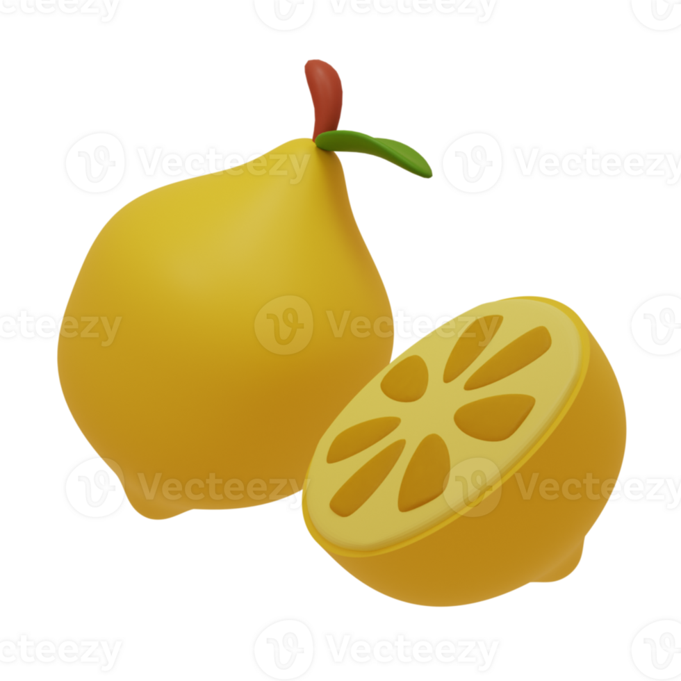 3D lemon illustration png
