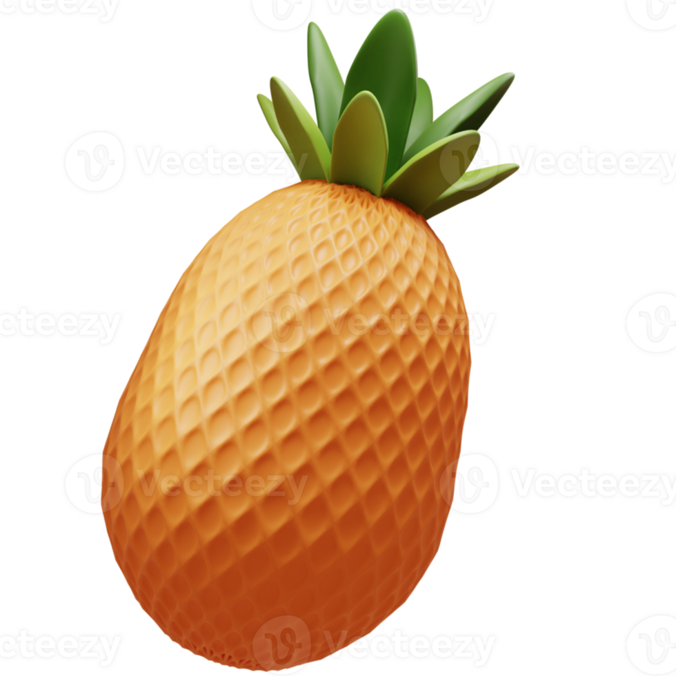 3D pineapple illustration png