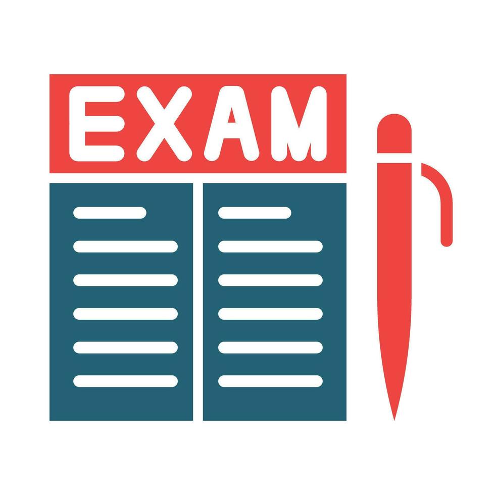 Exam Vector Glyph Two Color Icons For Personal And Commercial Use.