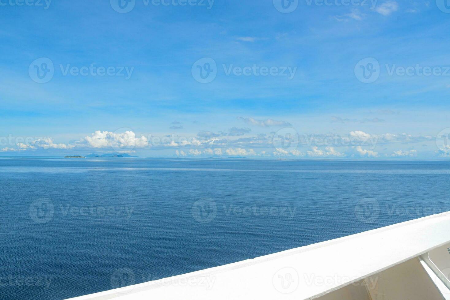 View to the sea and  Island Fiji, a country in the South Pacific, Dramatic sky and clouds photo