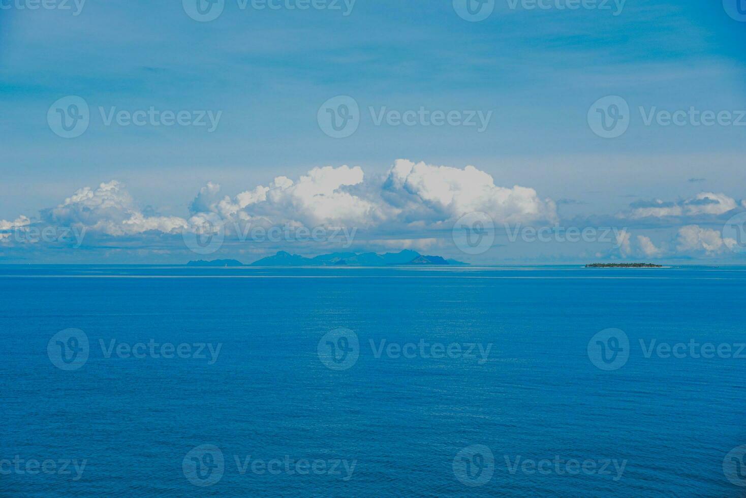 View to the sea and  Island Fiji, a country in the South Pacific, Dramatic sky and clouds photo