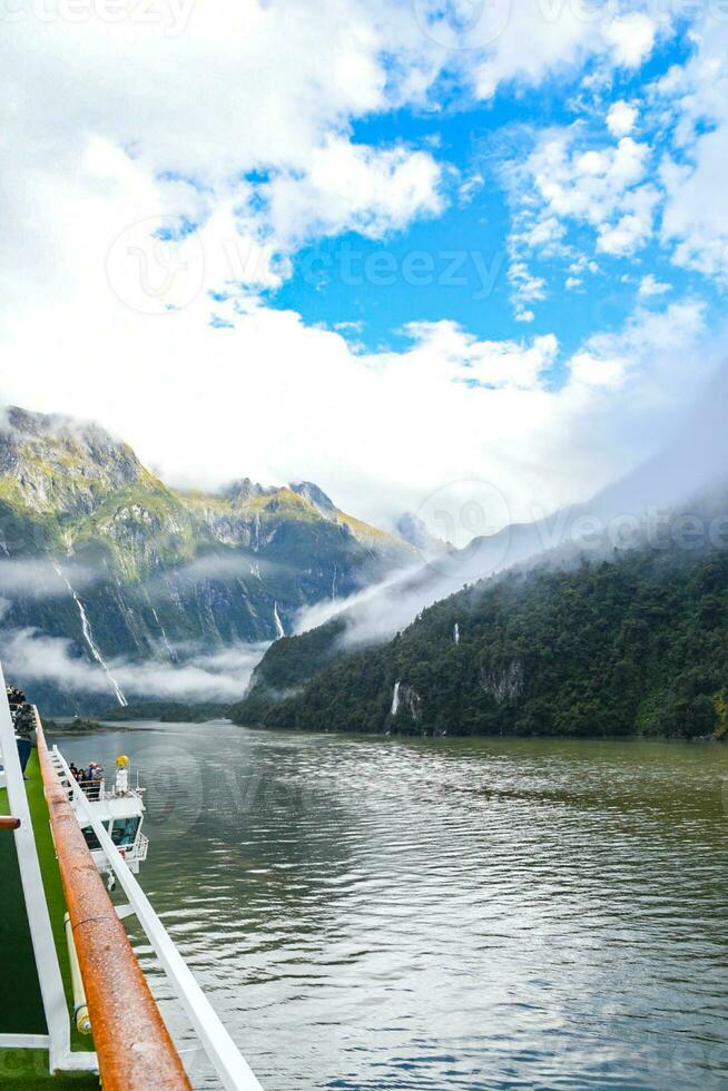 Scenic view of Milford Sound fiordland, South Island, New Zealand photo