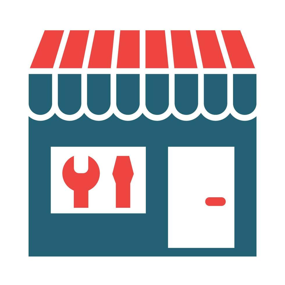 Repair Shop Vector Glyph Two Color Icons For Personal And Commercial Use.