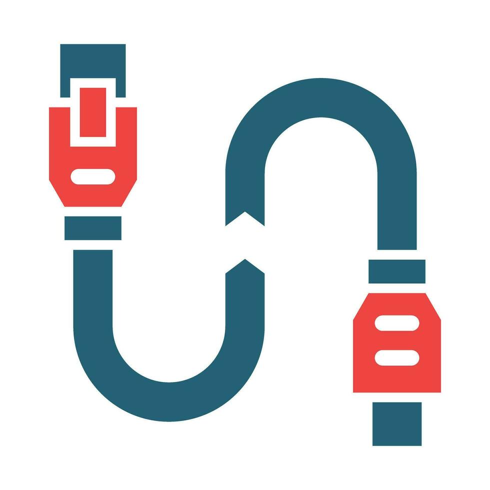 Broken Wire Vector Glyph Two Color Icons For Personal And Commercial Use.