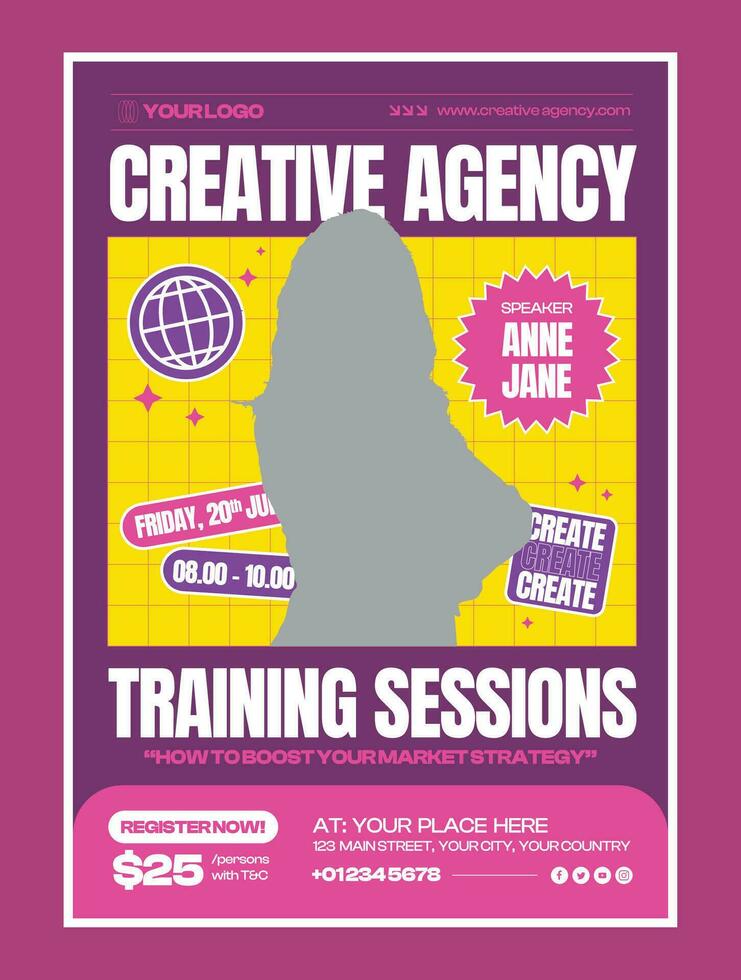 Creative agency flyer template vector