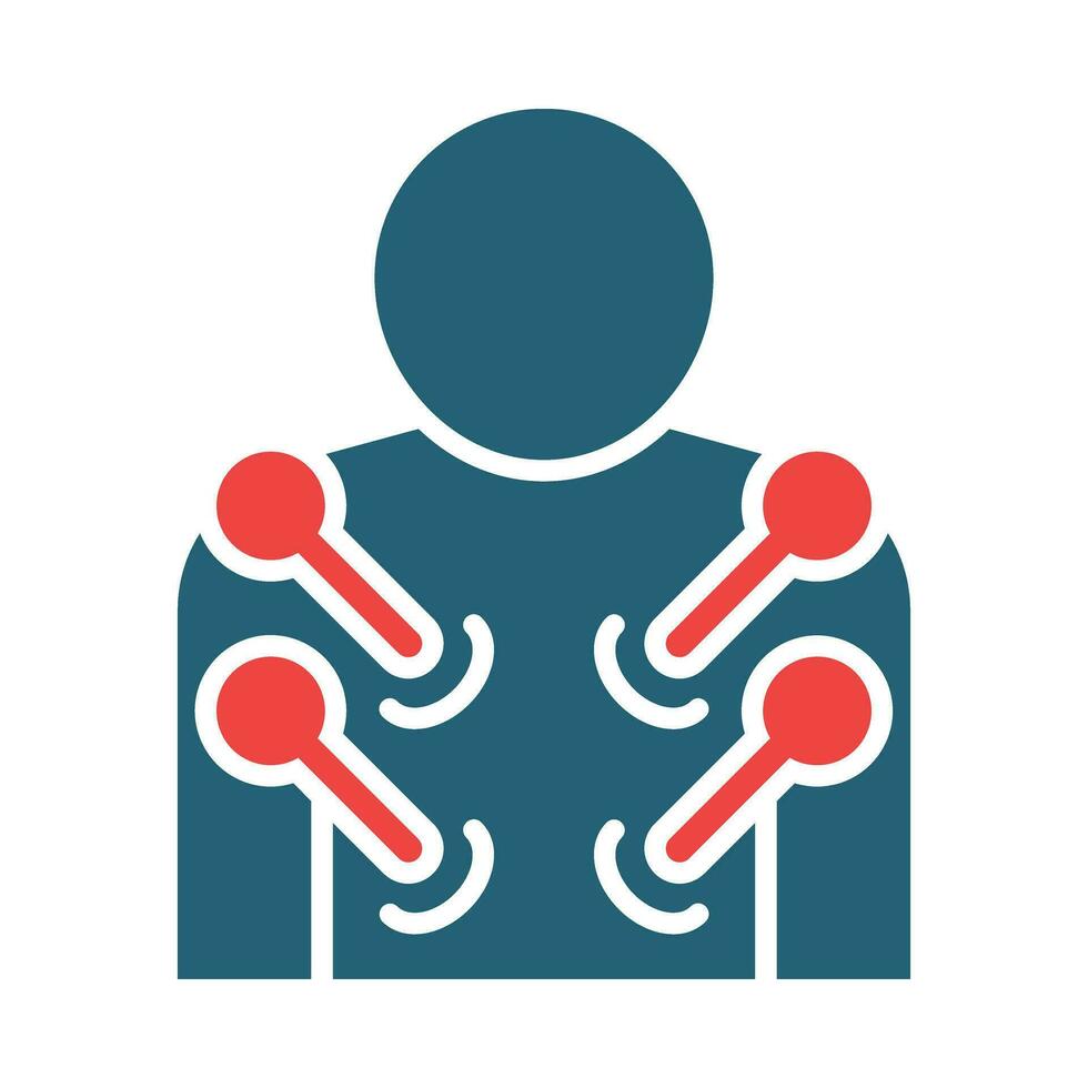 Acupuncture Vector Glyph Two Color Icons For Personal And Commercial Use.
