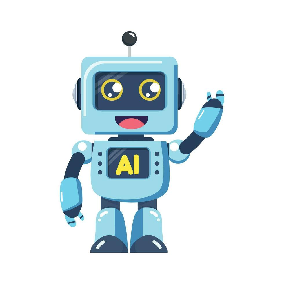 Cute robot say Hi Hello vector