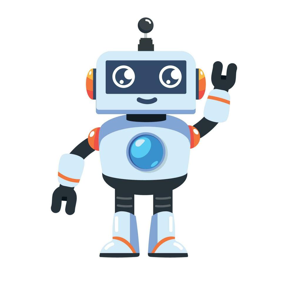 Cute techology Ai robot flat vector