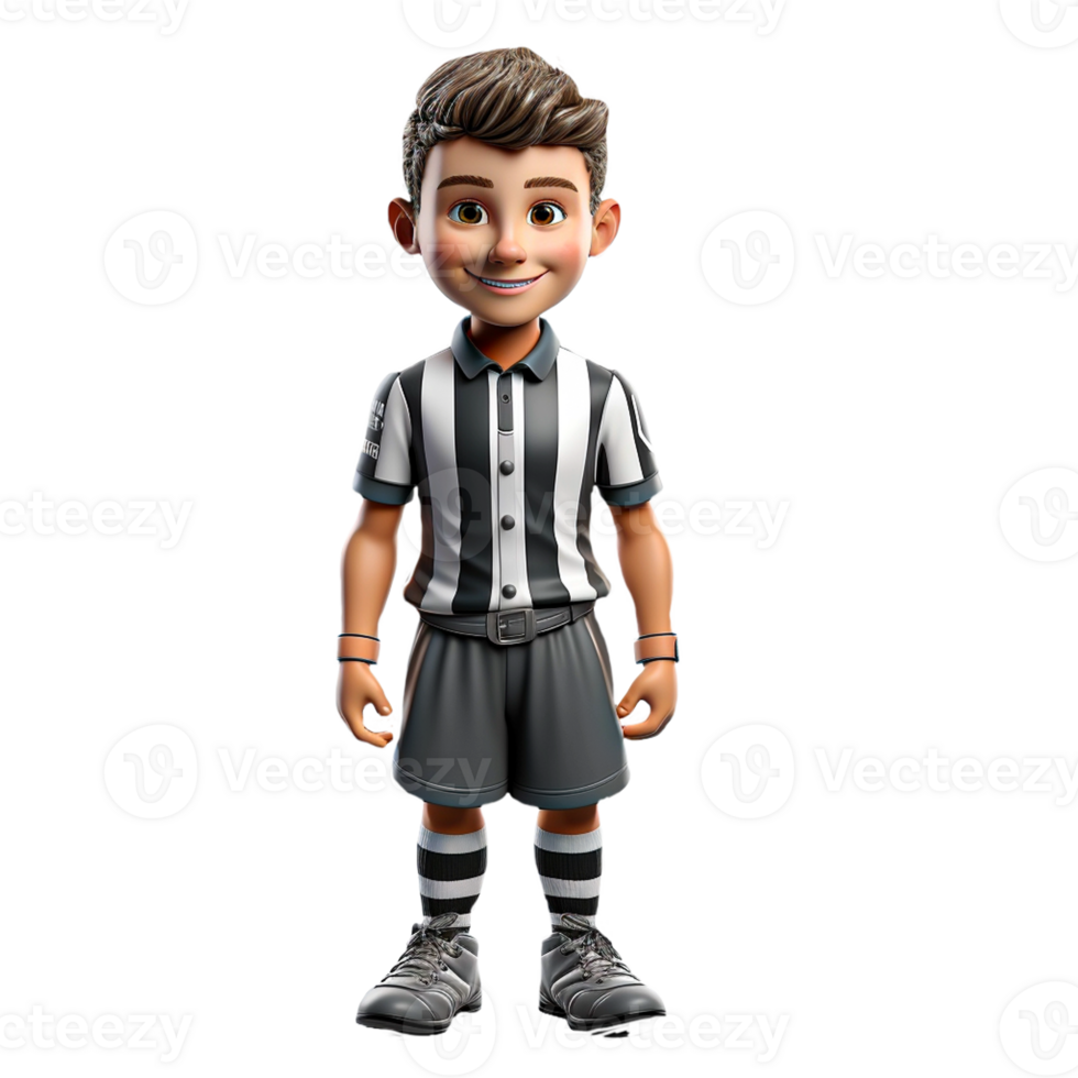 AI generated 3d character of an american referee on isolated transparent background png, generated with AI png