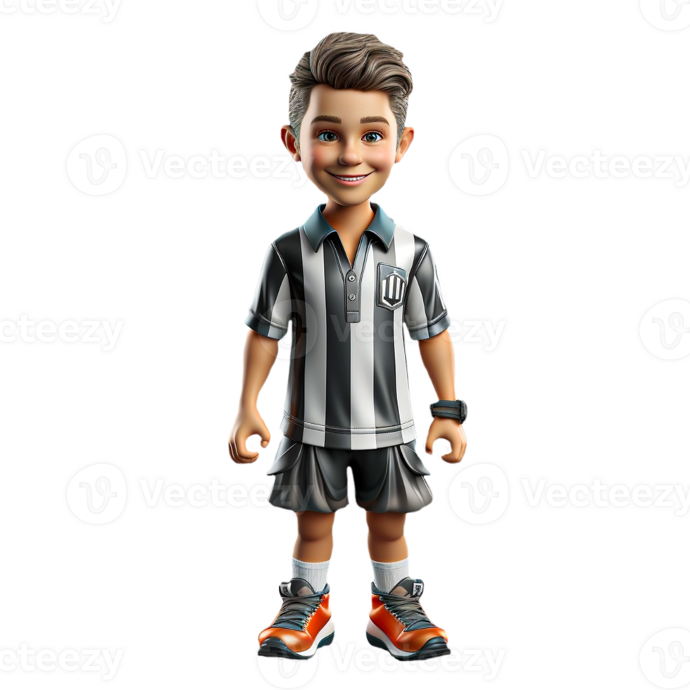 AI generated 3d character of an american referee on isolated transparent background png, generated with AI png