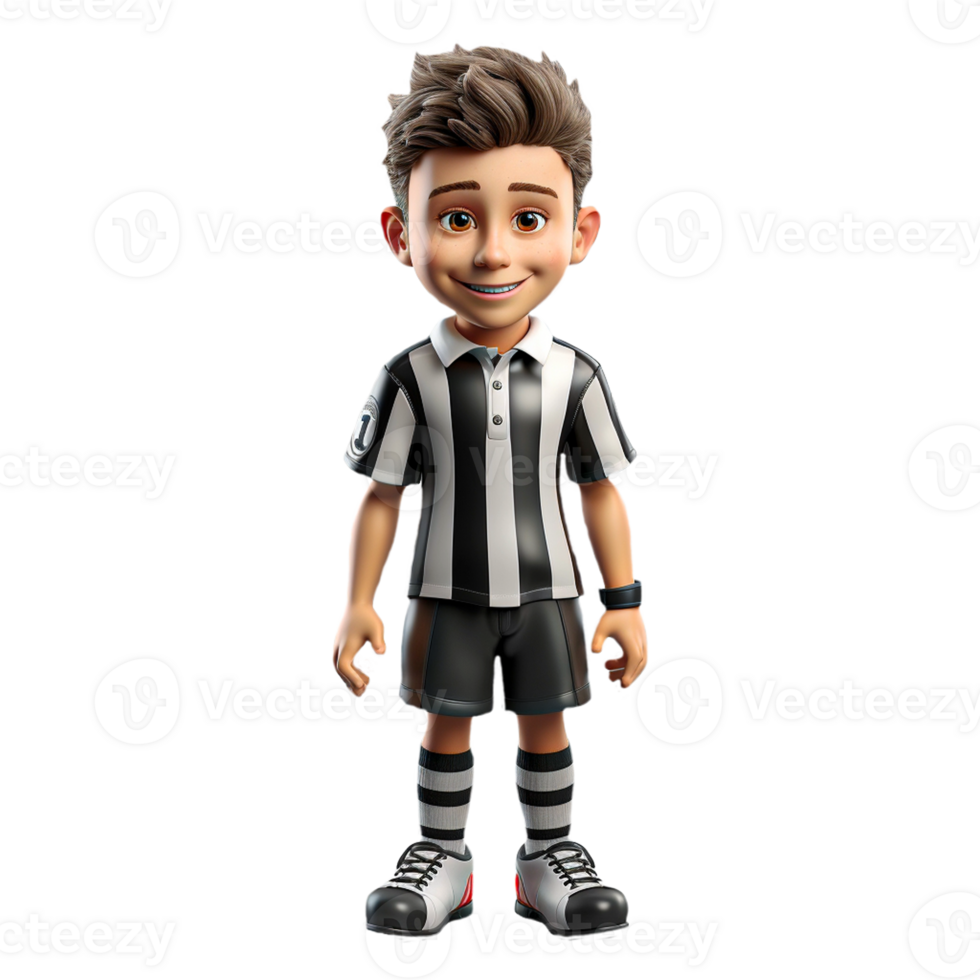 AI generated 3d character of an american referee on isolated transparent background png, generated with AI png