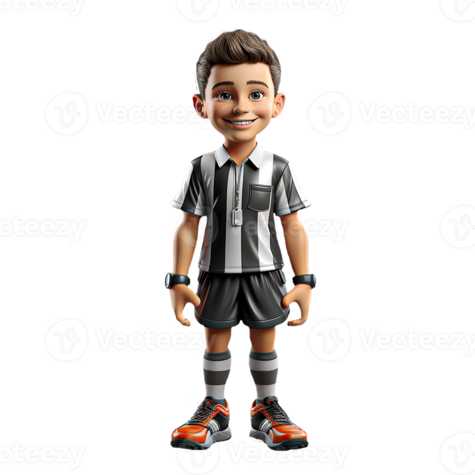 AI generated 3d character of an american referee on isolated transparent background png, generated with AI png