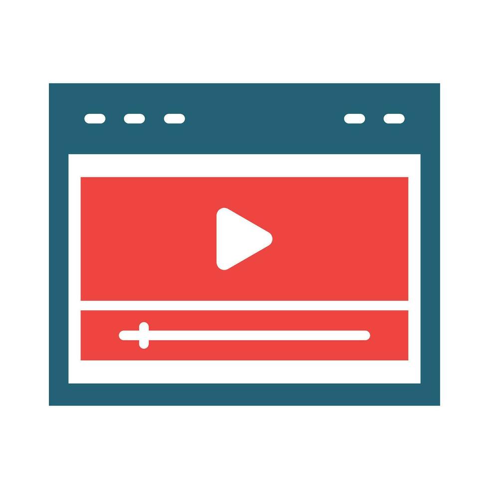 Video Player Vector Glyph Two Color Icons For Personal And Commercial Use.