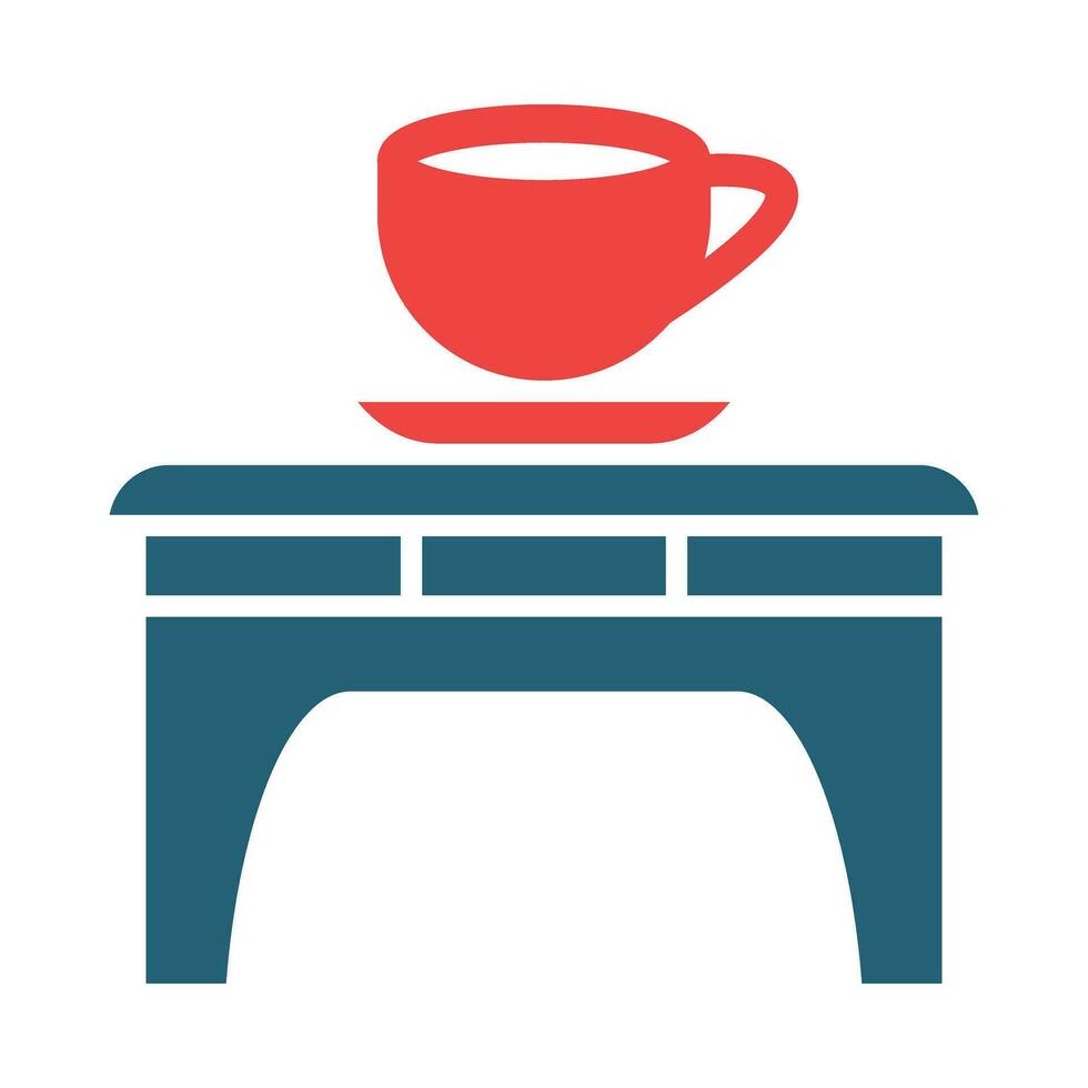 Coffee Table Vector Glyph Two Color Icons For Personal And Commercial Use.