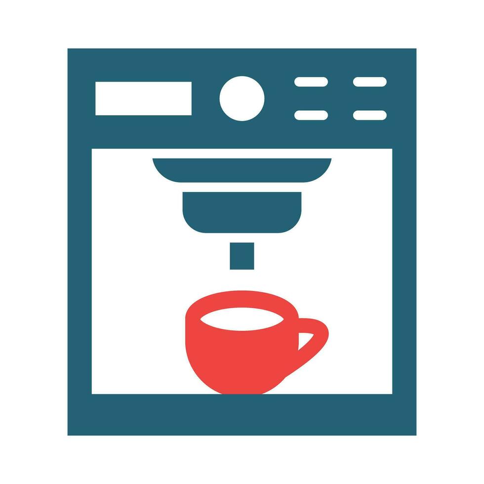 Coffee Maker Vector Glyph Two Color Icons For Personal And Commercial Use.