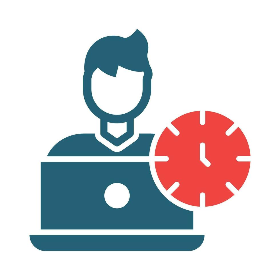 Overtime Vector Glyph Two Color Icons For Personal And Commercial Use.