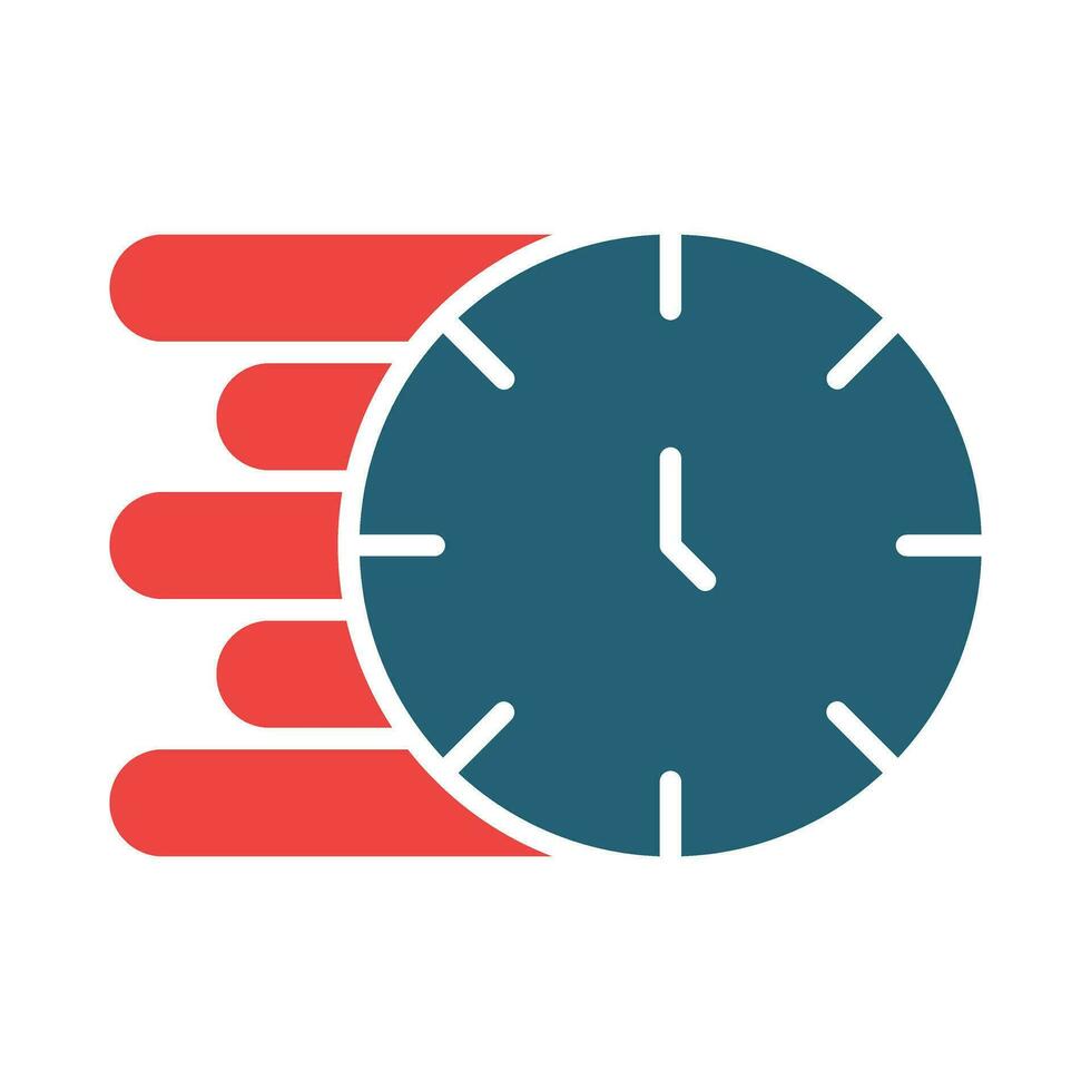 Fast Time Vector Glyph Two Color Icons For Personal And Commercial Use.