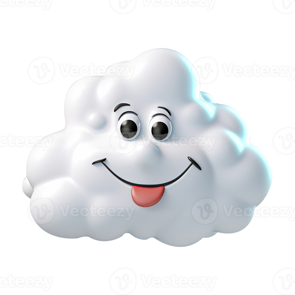 AI generated 3d cloud computing concept on isolated transparent background png. generated with AI png