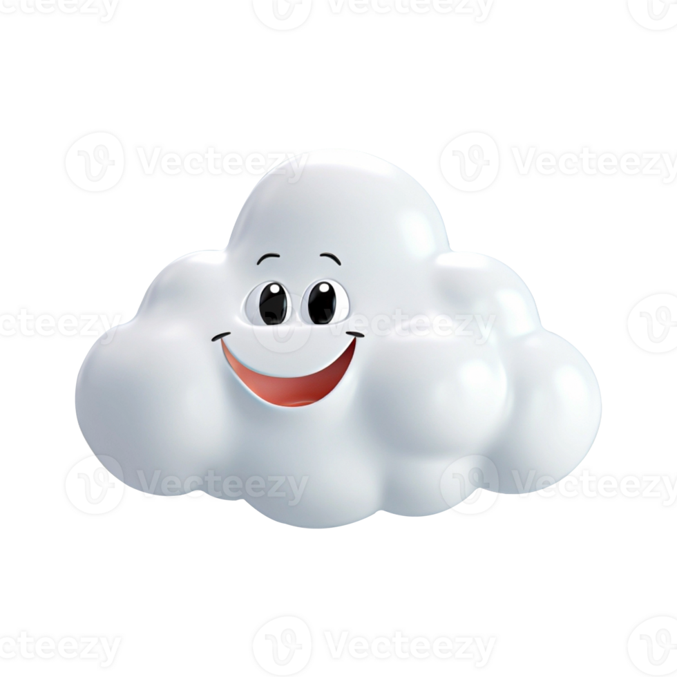 AI generated 3d cloud computing concept on isolated transparent background png. generated with AI png