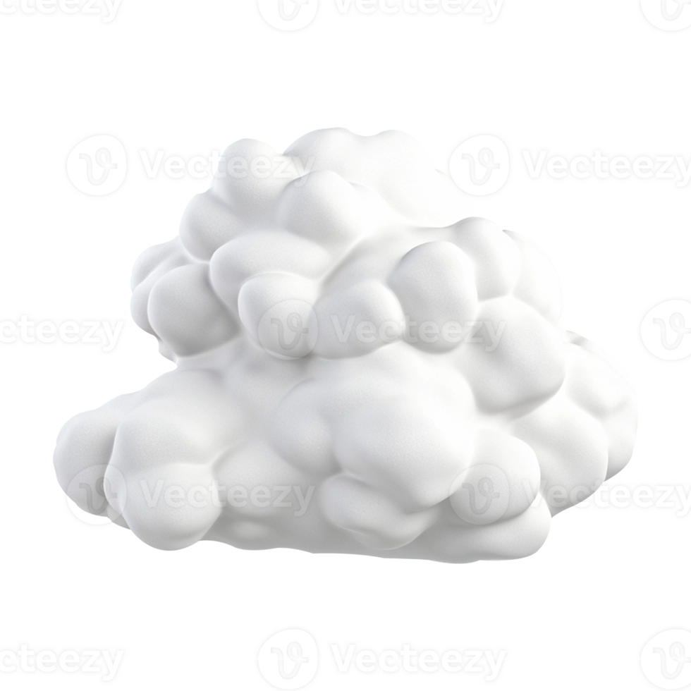 AI generated 3d cloud computing concept on isolated transparent background png. generated with AI png