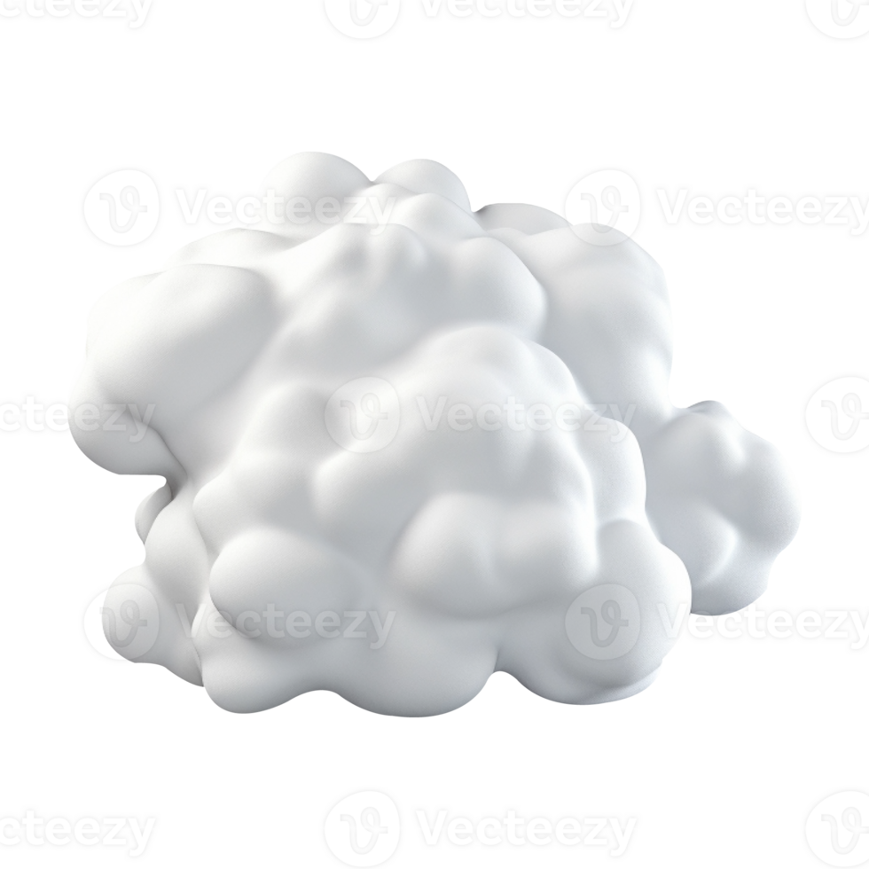 AI generated 3d cloud computing concept on isolated transparent background png. generated with AI png