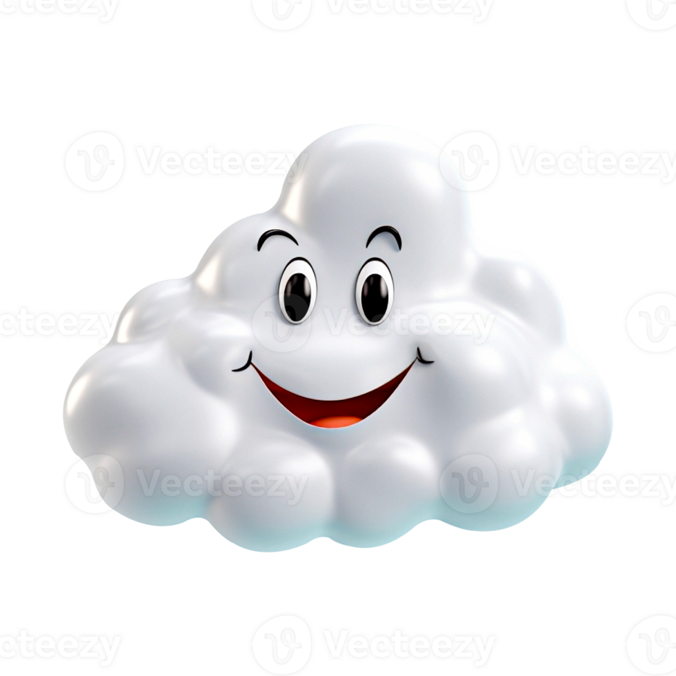 AI generated 3d cloud computing concept on isolated transparent background png. generated with AI png