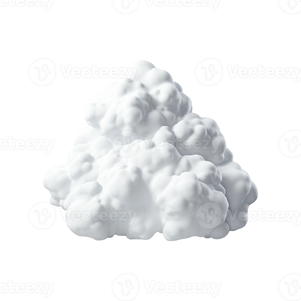AI generated 3d cloud computing concept on isolated transparent background png. generated with AI png