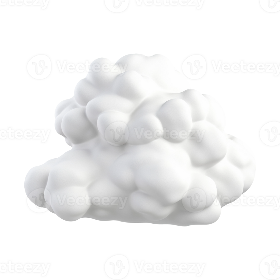 AI generated 3d cloud computing concept on isolated transparent background png. generated with AI png
