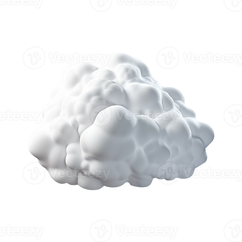 AI generated 3d cloud computing concept on isolated transparent background png. generated with AI png