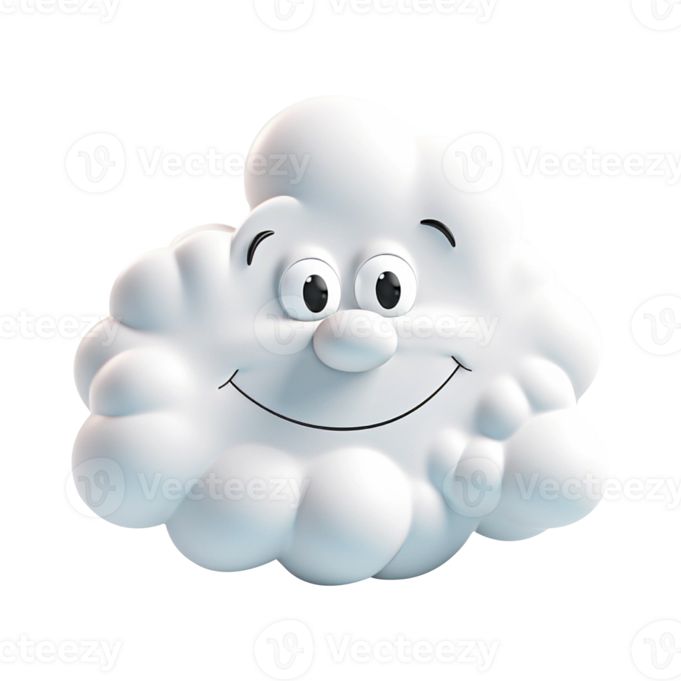 AI generated 3d cloud computing concept on isolated transparent background png. generated with AI png