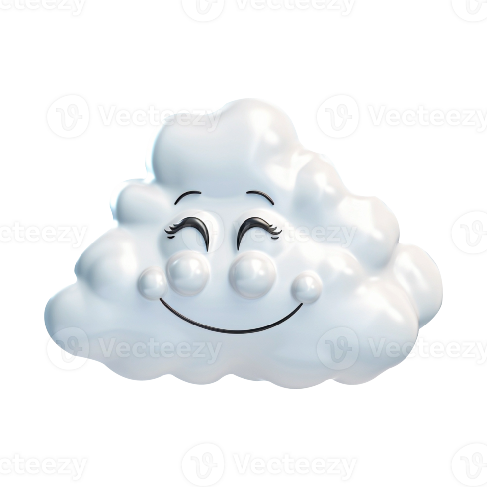 AI generated 3d cloud computing concept on isolated transparent background png. generated with AI png