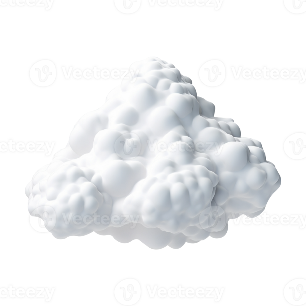 AI generated 3d cloud computing concept on isolated transparent background png. generated with AI png