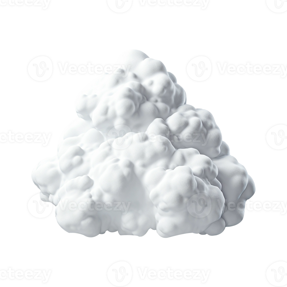 AI generated 3d cloud computing concept on isolated transparent background png. generated with AI png