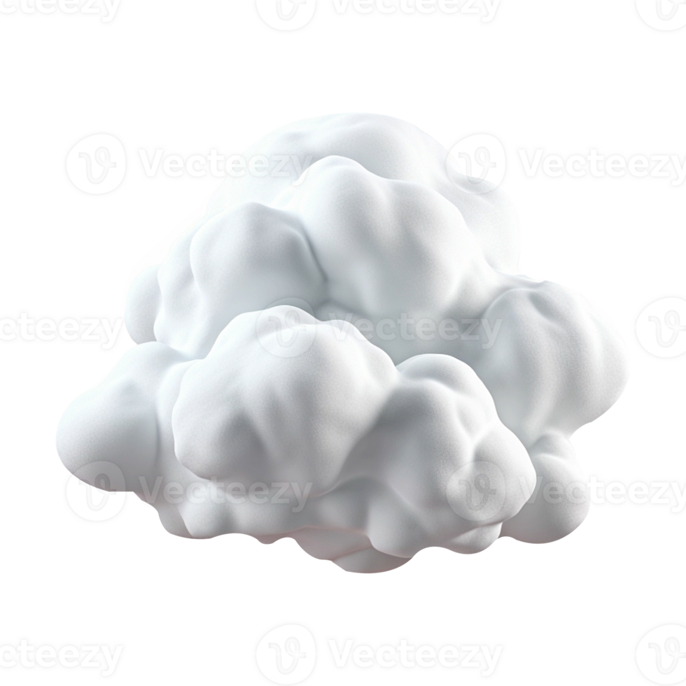 AI generated 3d cloud computing concept on isolated transparent background png. generated with AI png