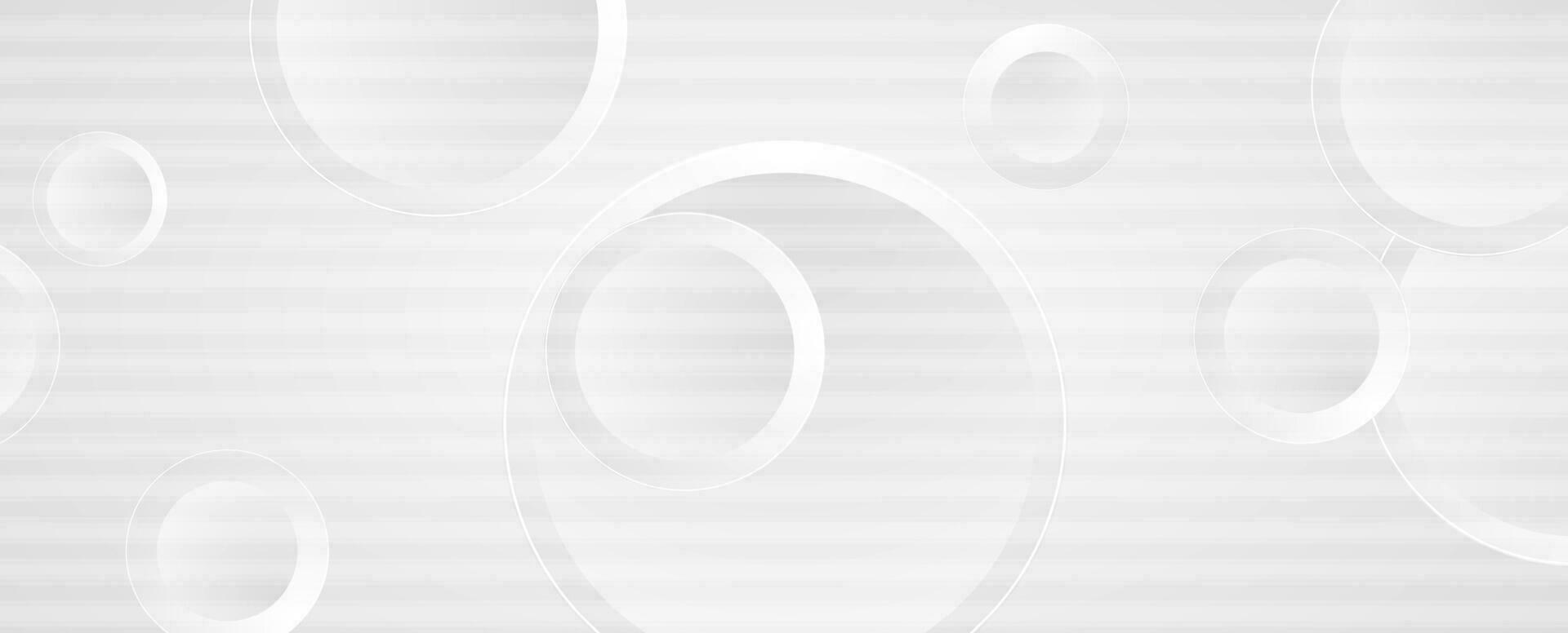 Grey white paper circles abstract tech background vector