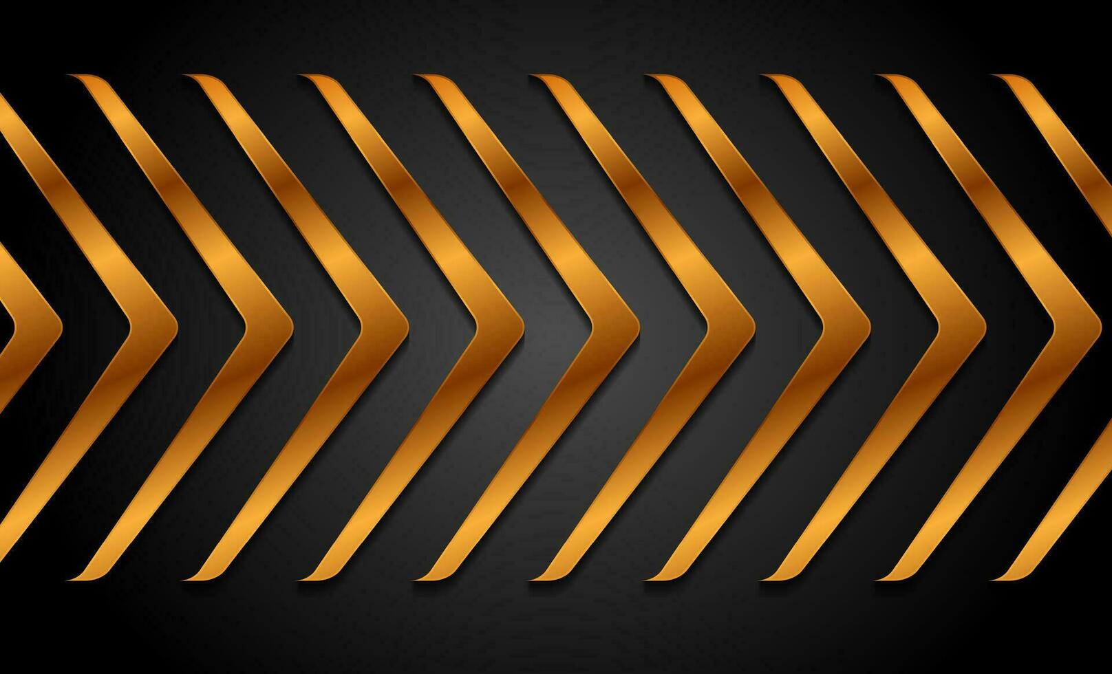 Luxury golden arrows abstract tech geometric background vector
