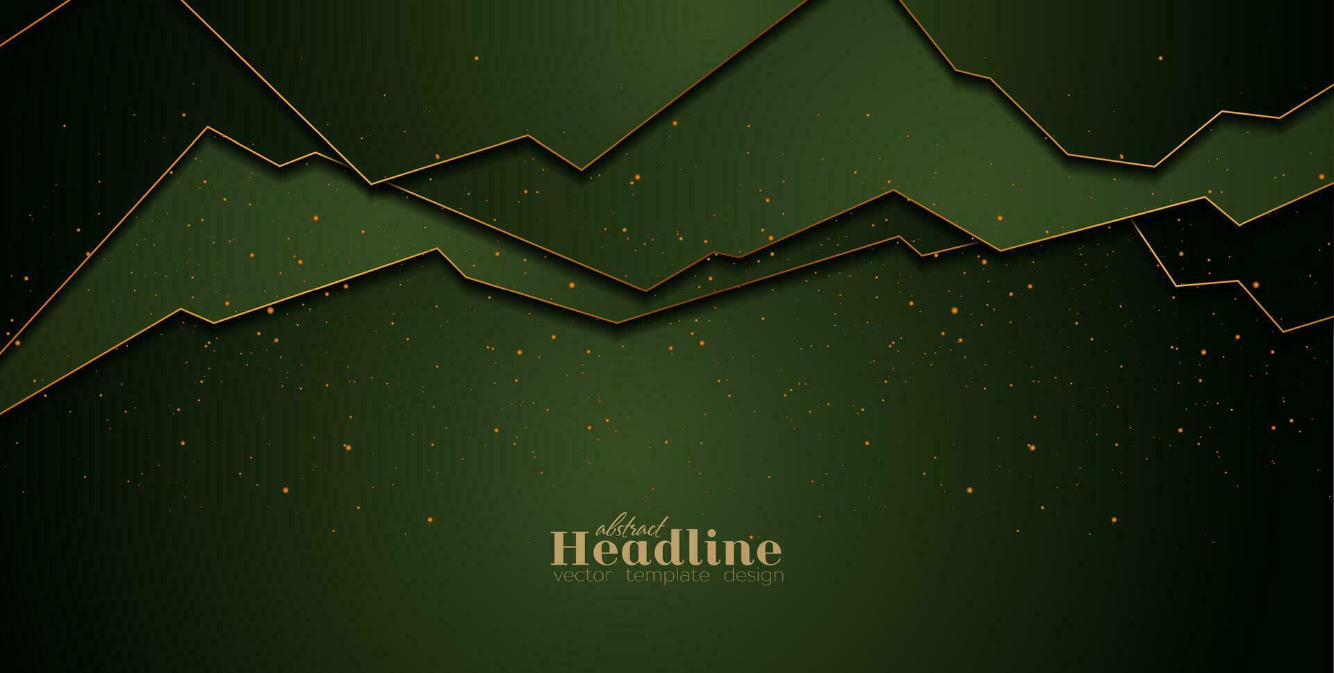 Dark green and golden abstract corporate background vector