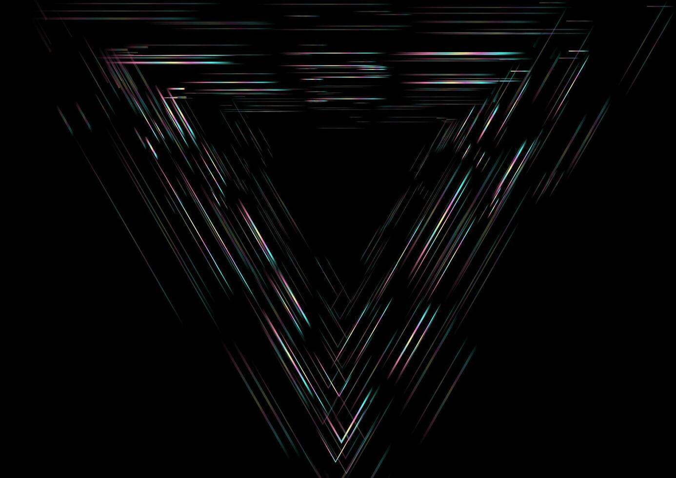 Triangle linear glitch shape abstract futuristic tech background vector