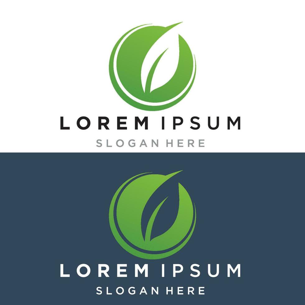 Green leaf ecology nature element vector logo