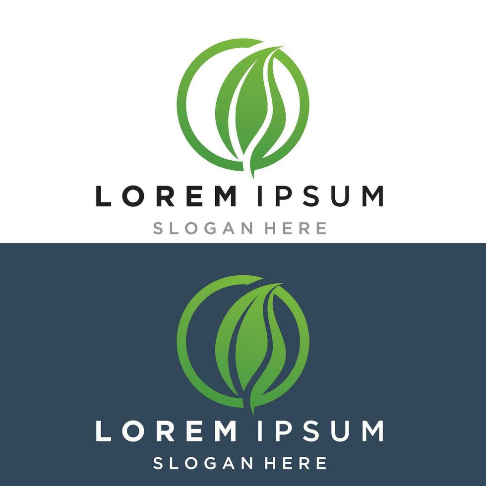 Green leaf ecology nature element vector logo