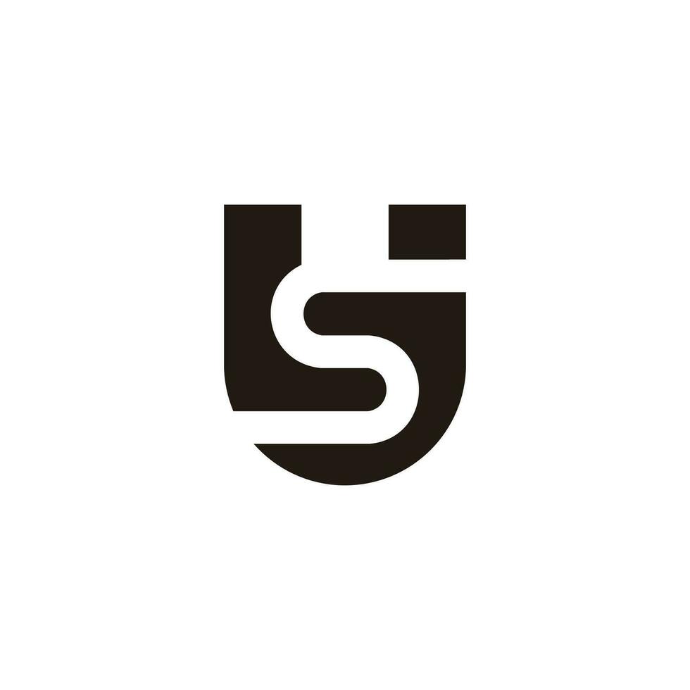 letter us simple geometric clean concept logo vector