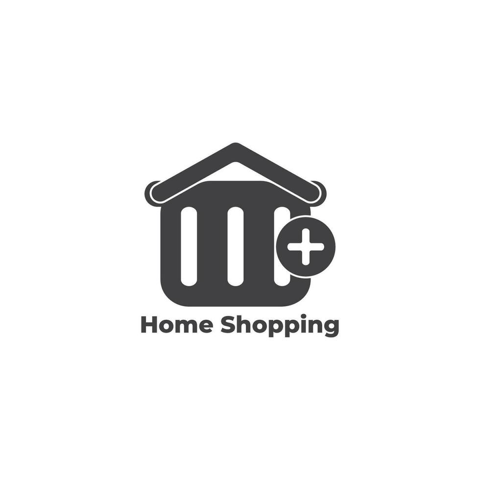 hogar compras cesta símbolo vector