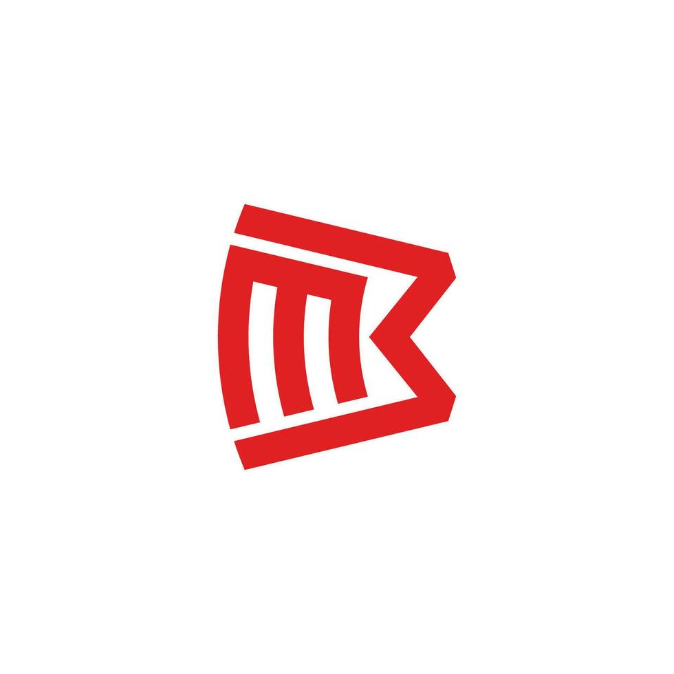 letter mb simple stripes geometric simple logo vector